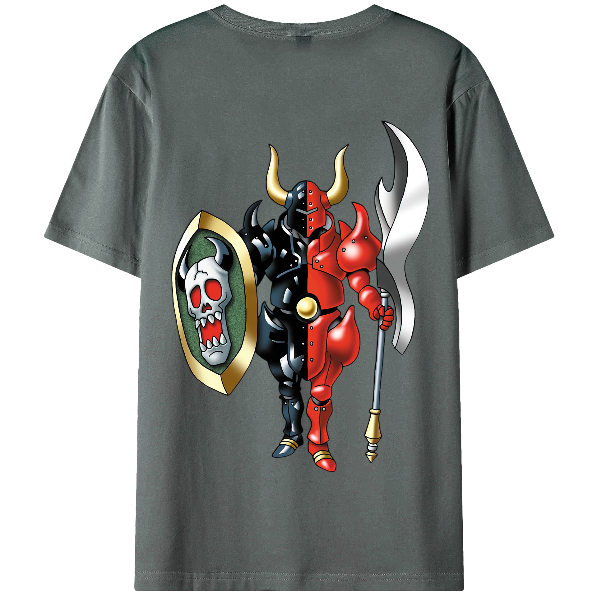（画像用） ドラゴンクエスト Doragon Kuesuto Dragon Quest 綿100％半袖Tシャツ（背面プリント）